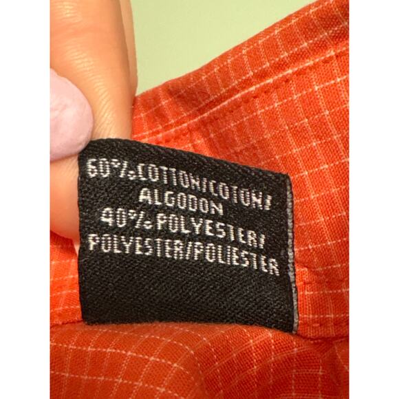 Antigua Orange and White Plaid OSU Size XL Men’s Long Sleeved Dress Shirt - Picture 8 of 11